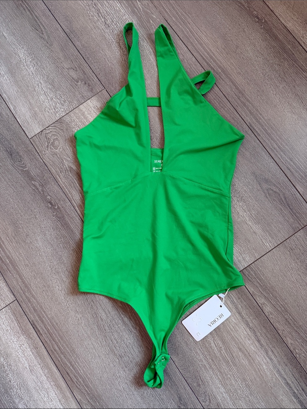 ReoRia V-Neck Bright Green Women's Bodysuit